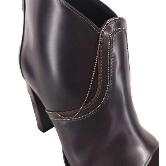 Brunello Cucinelli Open Toe Monili Ankle Bootie 37 US 7 New Defect Brown - Picture 5 of 12